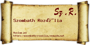Szombath Rozália névjegykártya